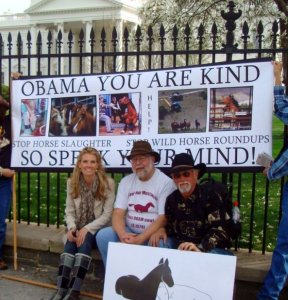 Simone, John Holland of EWA and R.T. Fitch of WHFF protesting in D.C.