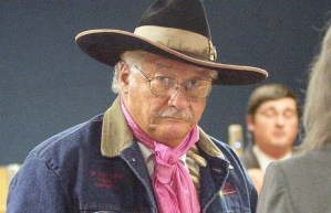Jim Leachman prepares to leave court Tuesday after being found guilty of cruelty to animals. ~ photo by Bob Zellar