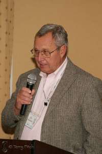 Dr. Jay Kirkpatrick speaking at the 2011 International Equine Conference ~ photo by Terry Fitch of Wild Horse Freedom Federation