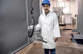 Rick De Los Santos, owner of Valley Meat Co. in Roswell, stands in the slaughterhouse where he plans to butcher horses for the foreign meat market. (PAT VASQUEZ-CUNNINGHAM/JOURNAL)