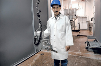 Rick De Los Santos, owner of Valley Meat Co. in Roswell, stands in the slaughterhouse where he plans to butcher horses for the foreign meat market. (PAT VASQUEZ-CUNNINGHAM/JOURNAL)