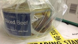 The canned beef had been manufactured in Romania