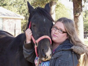 Meghan with Cass Oles Beau, a grandson of the horse that starred in the movie The Black Stallion. Horses have helped the Rio Vista, Texas, teen deal with her autism. Photo courtesy of Meghan Dixon